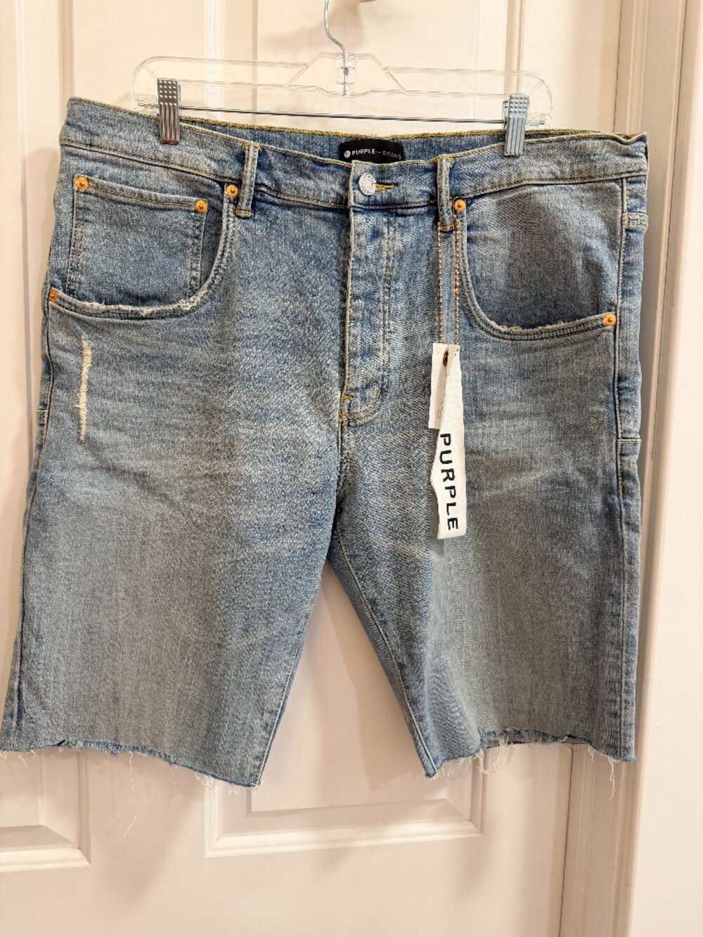 Purple Brand P002 Size 40 Distressed Raw Hem Denim Shorts NWT